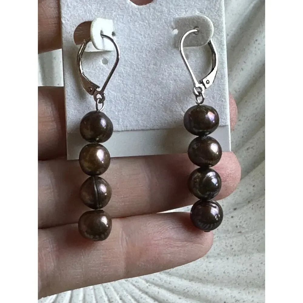 BOGO FREE AUTHENTIC REAL BLK PEARL EARRINGS